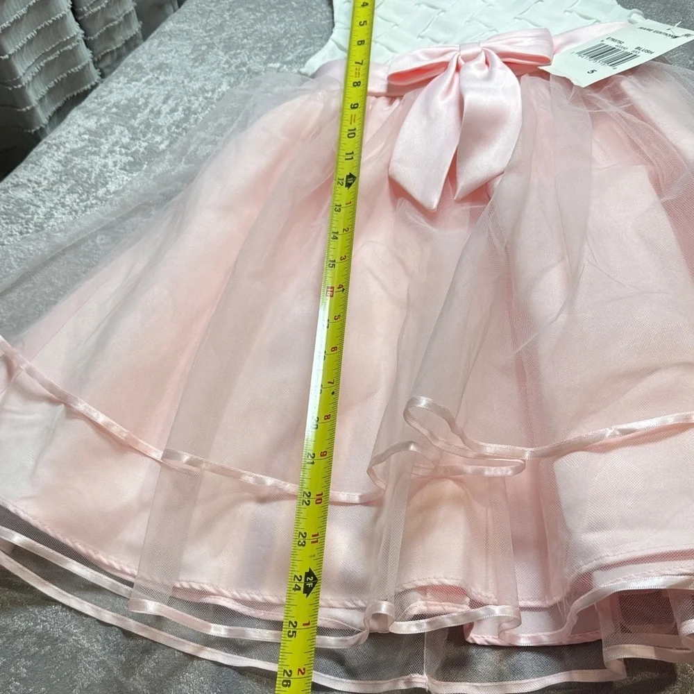 Rare Editions Ivory and Pink Formal Dress